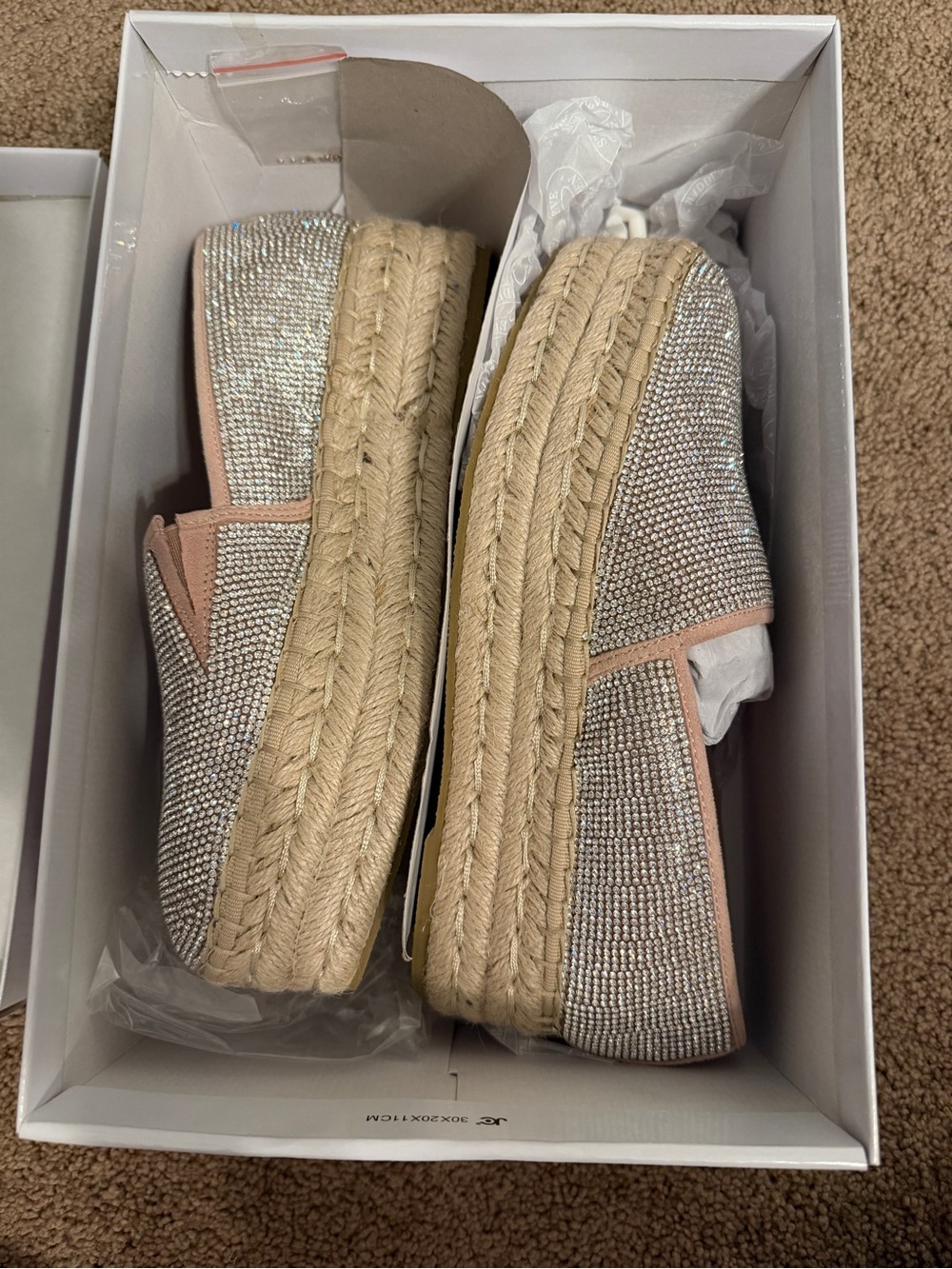 Steve Madden Glitter Espadrille Slip-On with Blush Trim